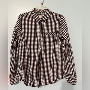 Old Navy Black and White Gingham Button Down Shirt